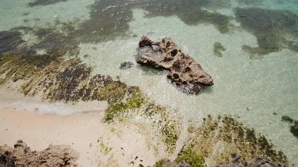 View From the Height of the Balcony to the Ocean and Coral Reefs of the Shallow Waters of the