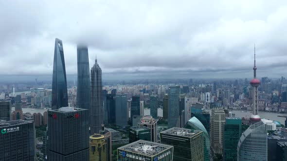 Shanghai skyline with modern urban skyscrapers, China