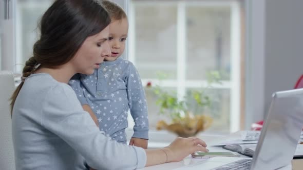 Mother and curious child