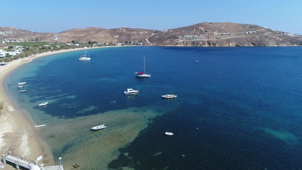 Serifos island in the Cyclades in Greece seen from the sky