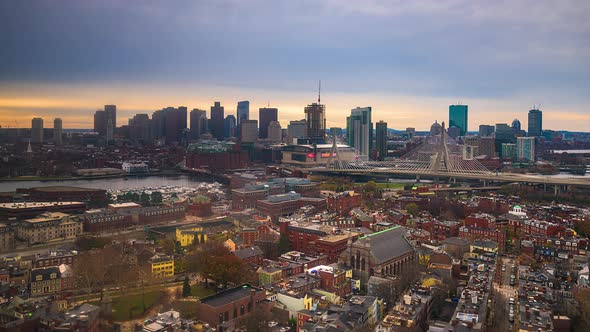 Boston, Massachusetts, USA from Bunker Hill