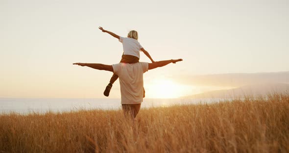Flying over the fields together alt