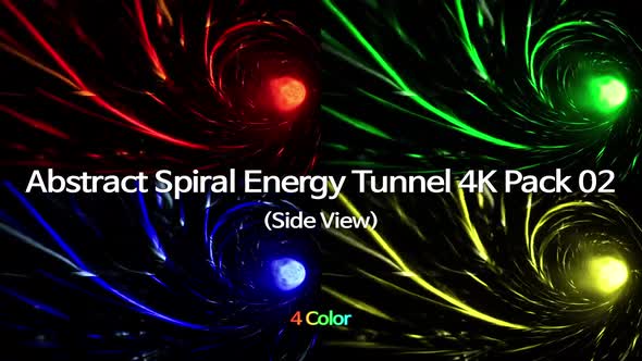 Abstract Spiral Energy Tunnel 4K Pack 02(Side View)