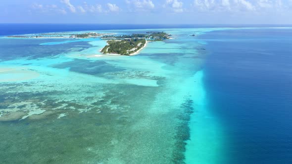 Aerial Shot of the Maldives island Bodufinolhu