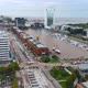 Pier, Yachts, Puerto Madero, River, Bridge (Buenos Aires, Argentina) aerial view - VideoHive Item for Sale