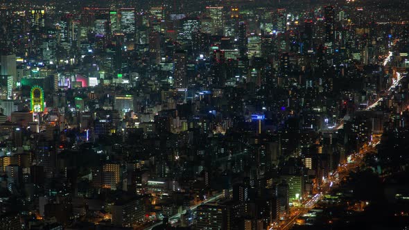 Osaka City Sparkles with Night Lights Timelapse