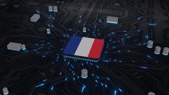 France Flag on the Operating Chipset circuit board