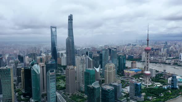 Shanghai skyline with modern urban skyscrapers, China