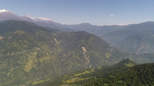 Pelling in India in the state of Sikkim seen from the sky