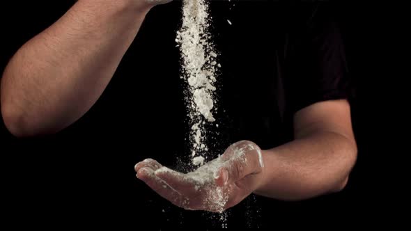 Super Slow Motion Cooking Baking with Men's Hands