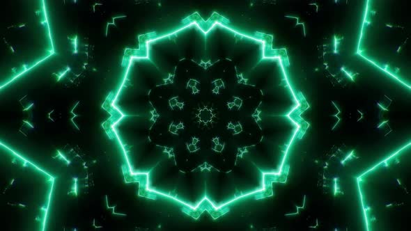 Shining Green Laser Beam Light Kaleidoscope Loop 4K 03