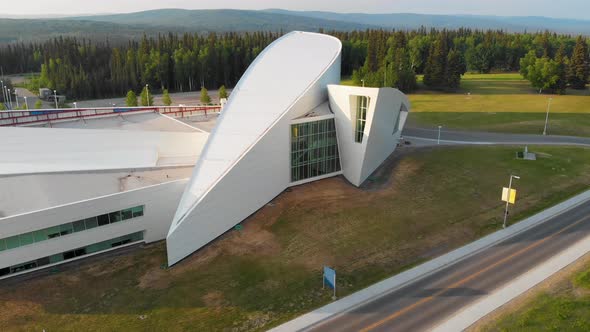 4K Drone Video of AK-Fairbanks-2022-University-Park Village along the Nenana River on the George Par