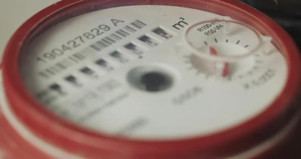 Water Meter Shows Household Consumption of Water