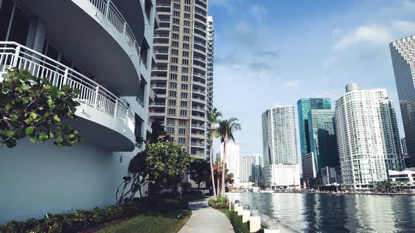 Downtown Miami From Brickell Key Florida