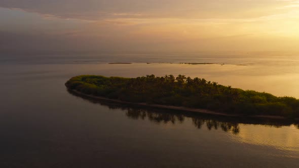 Sunrise Over the Sea in the Tropics Aerial View