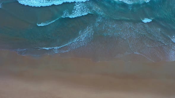 Aerial Top View Blue Waves Phuket Beach Sea Thailand