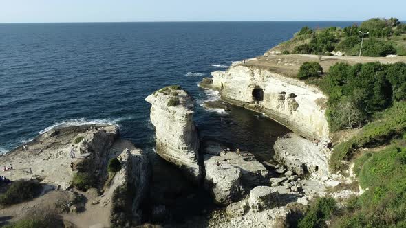 Sea, Rocks and People