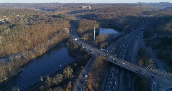 Aerial View of a Highway in Westchester New York