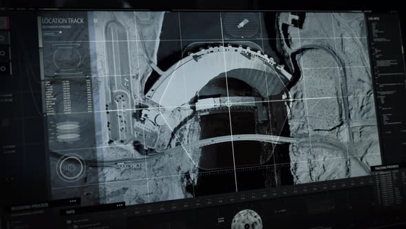 Modern Aerial Spy Drone Camera Conducts Advanced Analysis Of Dam Location alt