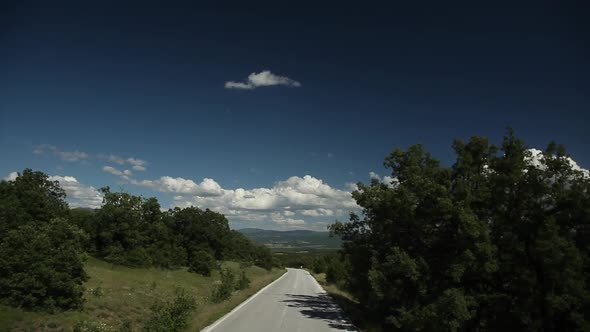country road in Greece in summer