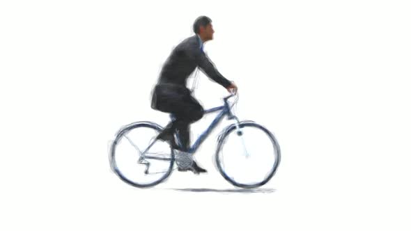 Man Riding A Bike Stop Motion