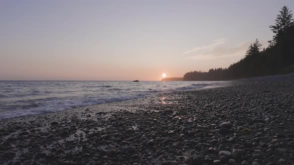 Unique Rock Formation at Sandcut Beach on the West Coast of Pacific Ocean