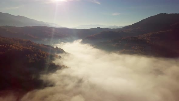 A Wonderful Feeling of a Moving Cloud on a Mountain After Rain