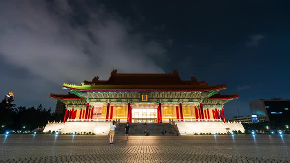 time lapse of Unidentified people visited National Concert Hall of Chiang Kai-Shek Memorial Hall