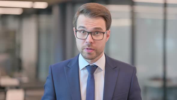 Portrait of Angry Businessman Arguing, Fighting