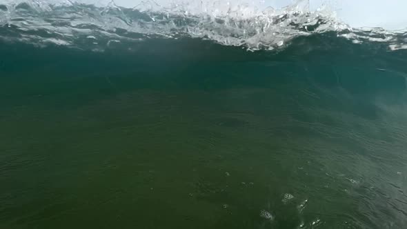 Slow Motion Footage of Sea Waves Breaking on Shore