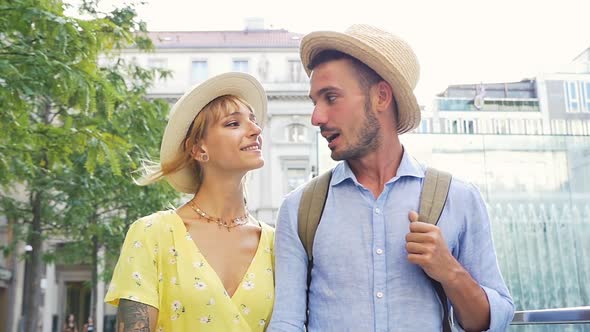 Couple having fun in the city