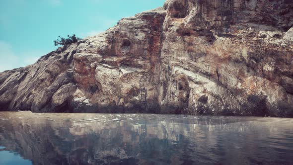 Beautiful Rocky Cliff in the Middle of the Sea