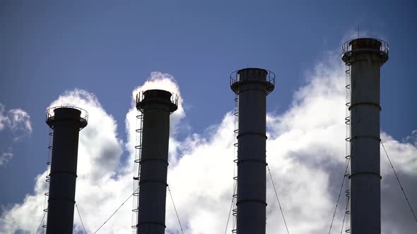 Smoke Comes From the Chimney. Air Pollution. Ecology. Kyiv. Ukraine.