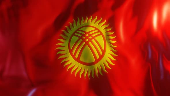 Kyrgyzstan Flag with Edge Bump