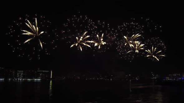 Fireworks Lighting Up the Sky As Part of 50Th Golden Jubilee UAE National Day Celebrations in Yas