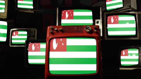 Flag of Abkhazia and Retro TVs.