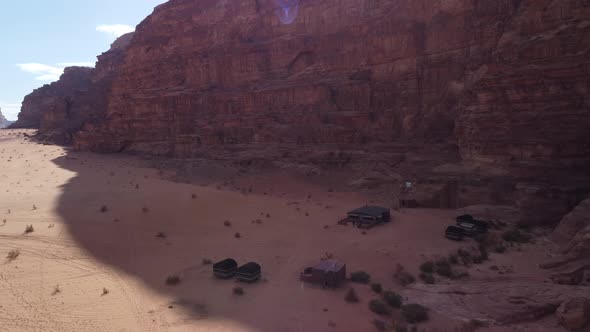 Wadi Rum Desert Aerial View Of Rock Ridges And Cliffs