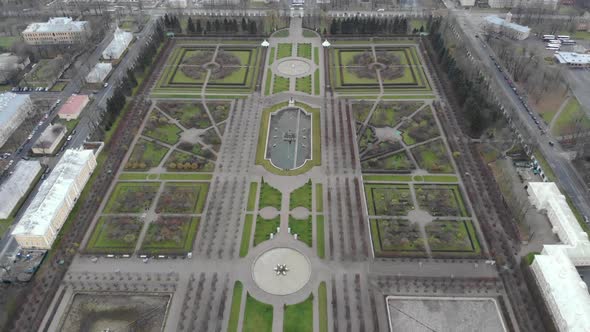 Aerial View of Peterhof Palace SaintPetersburg Russia