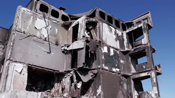 War in Ukraine  Destroyed Building in Borodyanka Bucha District