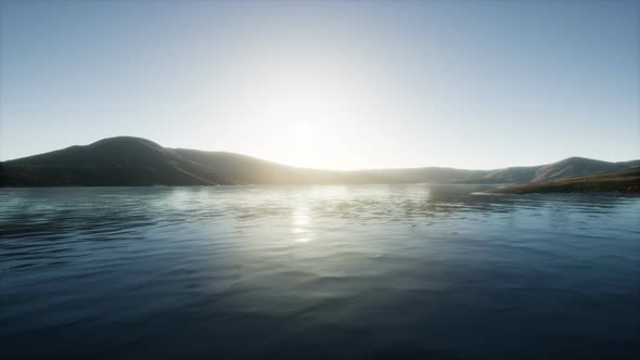 Beautiful Calm Lake with Sunset alt