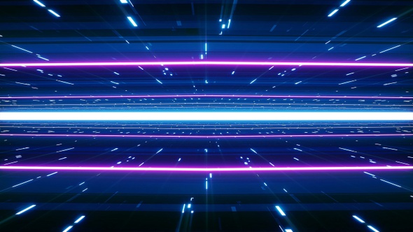 Neon Light Beam Cyber Space