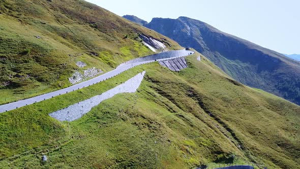 Drone Aerial View of Grossglockner High Alpine Road in Austria