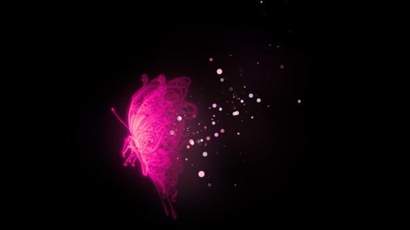 Butterfly 01 Particles Pink