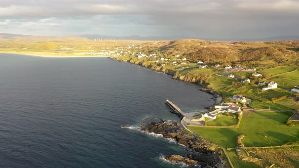 Aerial View of Portnoo Harbour in County Donegal Ireland