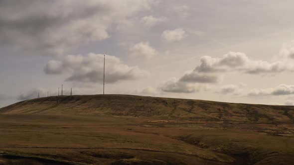 An aerial view of Winter Hill in Bolton, Lancashire