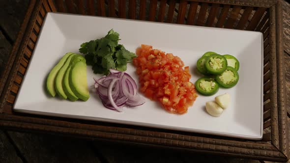 Rotating Shot of Beautiful, Fresh Vegetables on A Wooden Surface