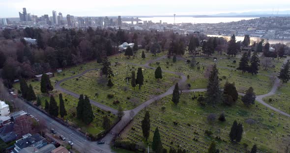 Seattle Capitol Hill Cemetary And City View