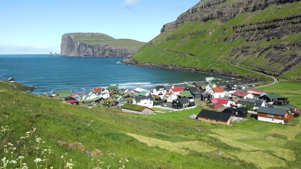 Iceland. Picturesque fishing village on the shores of the Atlantic Ocean.