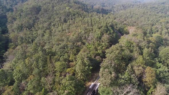 Aerial Footage Showing Great View Of The Historic Railway Which is Part Of The Longest Railway Tunne