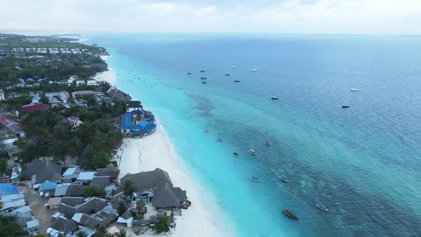 Aerial View of the Beach on Zanzibar Island Tanzania